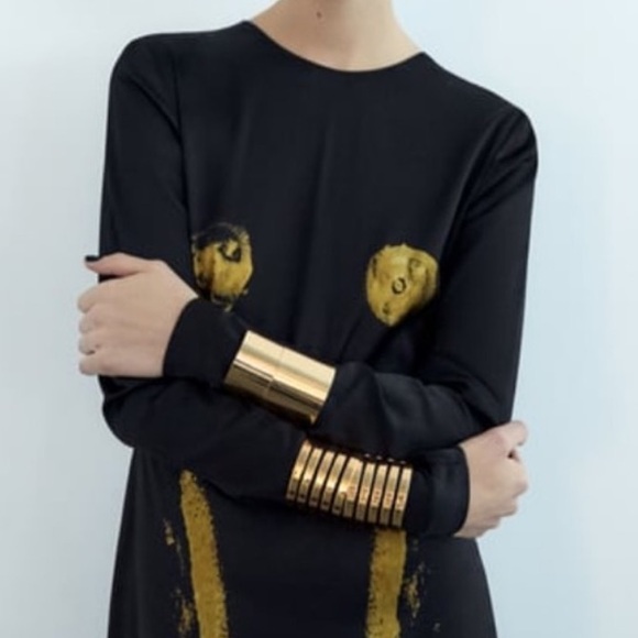 Zara Gold Color Cuffs (2) - Picture 1 of 5